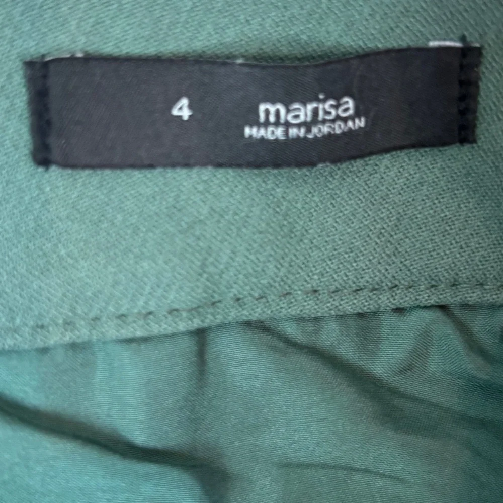 LOFT Marisa Tie Waist Dress Pants Dark Green Straight Leg Size 4 Office Workwear